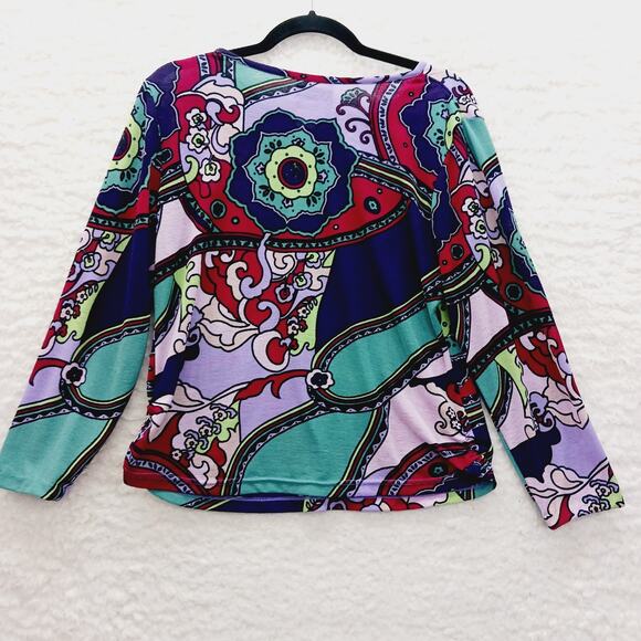 Blouse Size XL Psychedelic Flower Power Dopamine Chic Y2K Festival Whimsycore - Picture 2 of 10
